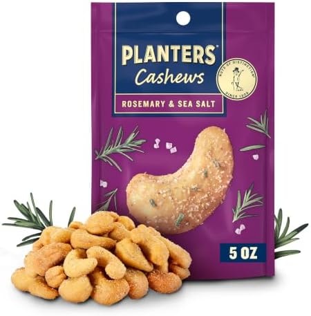 PLANTERS Rosemary & Sea Salt Cashews, Plant Based Protein, 5 Oz (1 Ct)