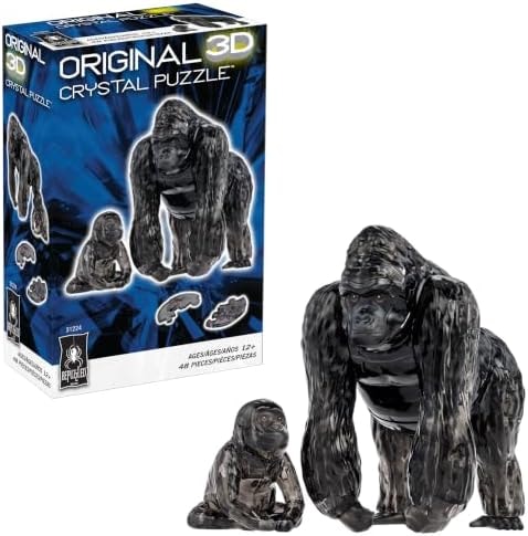 Gorilla & Baby Crystal 3D Puzzle, 48-Pc Brain Teaser, Ages 12+