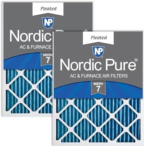 Nordic Pure 16x20x1 Pleated MERV 7 Air Filters 2 Pack