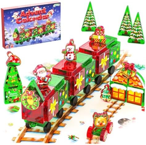 Magnetic Tiles Advent Calendar 2026, Christmas Countdown Gifts for Kids