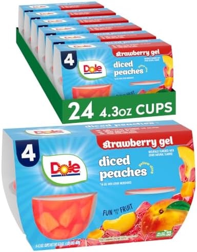 Dole Fruit Bowls Peaches, 4.3oz, 24 Total Cups