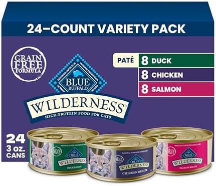 Blue Buffalo Wilderness Variety Pack Adult Paté Wet Cat Food, 3 oz, 24 ct