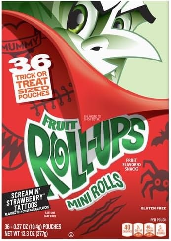 Fruit Roll-Ups Mini Rolls Screamin Strawberry Snacks, 36 ct, 13.3 oz