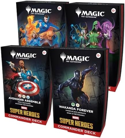 Magic: The Gathering | Marvel Super Heroes Commander Deck Bundle - Includes All 4 Decks (Avengers Assemble, Wakanda Forever, The Fantastic Four, Doom Prevails)