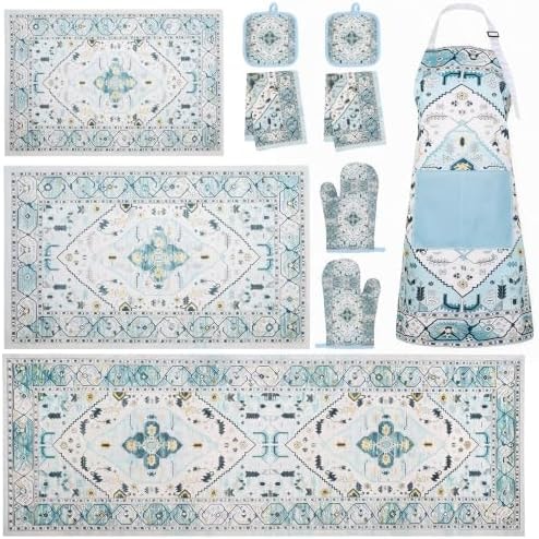 FooGuila Kitchen Mat Sets, 10Pcs Bohemia Kitchen Decor Accessories Set