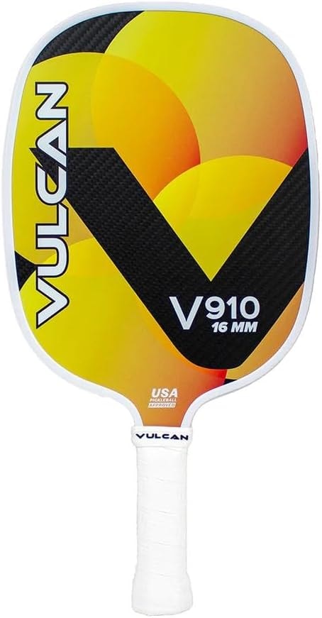 Vulcan | V900 Pickleball Paddle Series | Hybrid Performance | Polypropylene Core - Quatro-Carbon Fiber Surface | USAP Approved | Topaz