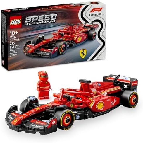 LEGO Speed Champions Ferrari SF-24 F1 Race Car Toys - Building Sets for Kids, Boys & Girls, Ages 10+ - Ferrari F1 Model Car Kits for Display or Play - Gift Ideas for Birthdays and Fans - 77242