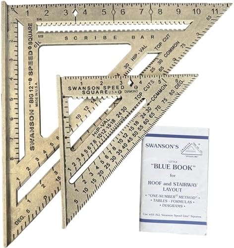 SWANSON Tool Co., Inc SW1201K Value Pack 7 inch Speed Square and Big 12 Speed Square (without layout bar) ships with Blue Book