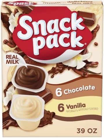 Snack Pack Chocolate and Vanilla Flavored Pudding Cups, 3.25 oz., 12-Count Family Pack