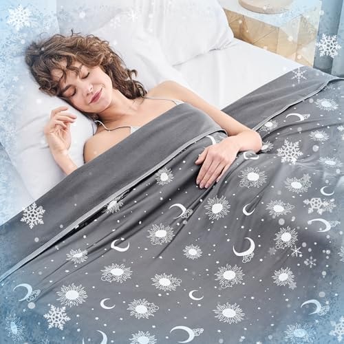 inhand Cooling Blanket Throw(50"x60") - Double Sided Cooling Blankets for Hot Sleepers, Breathable Soft Lightweight Summer Blanket for Beach, Sofa Bed Couch, Room Decor, Gifts for Women Men Ink Grey