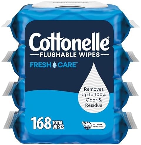 Cottonelle Fresh Care Flushable Wipes, 4 Packs, 42 Wipes per Pack