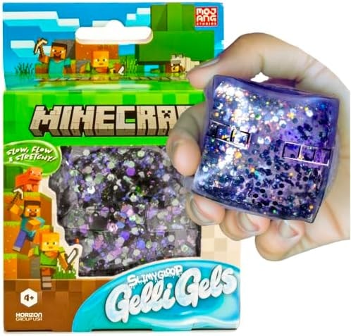 Minecraft SLIMYGLOOP® Gelli Gels Enderman, Purple Slow-Flow Glitter Squishy Sensory Toy, Squeeze Stress Toy for Kids & Teens, Satisfying Sugar Squish Fidget