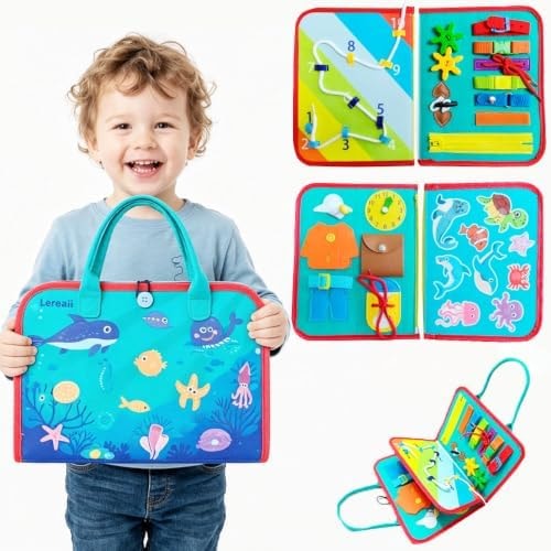 Montessori Toys Busy Board for Toddlers Sensory Toy for Birthday Gift