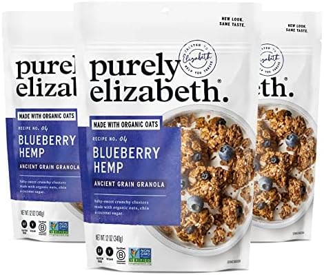 Purely Elizabeth, Blueberry, Ancient Grain Granola, Gluten-Free, Non-GMO, 12 Ounce (Pack of 3)