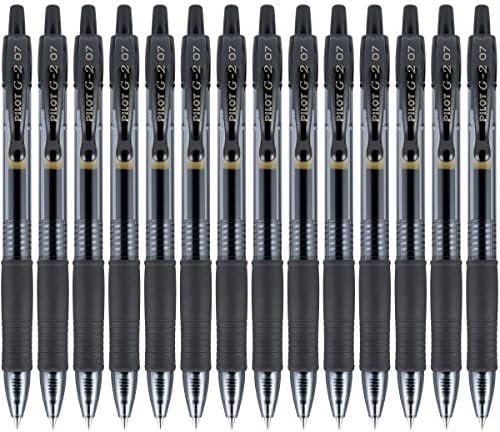Pilot G2 Pens, Premium Refillable and Retractable Rolling Ball Gel Pens, Fine Point, 0.7mm, Black Ink, 14-Pack (15358)