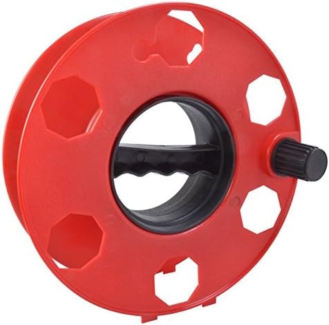 Woods Heavy Duty Cord Storage Wheel - Holds Up to 125 Feet of 16/3 or 110 Feet of 14/3 Gauge Cord - Tangle-Free Design for Extension Cords, Rope, or Hose - Orange/Black