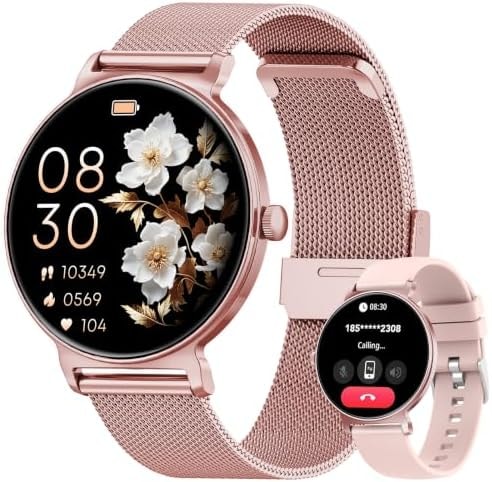 taopodo Smart Watches for Women, 1.27" AMOLED Health Fitness Tracker with Bluetooth Calling (Answer/Make Calls), 120+ Sports Modes, Timer, IP68 Waterproof Watch for Android/iPhone