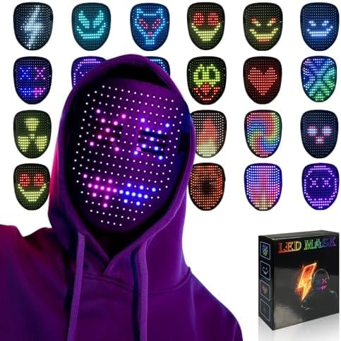 MOYACA Led Mask Light up Mask Gesture Sensing, Kids Cool Toys Men Boys Gift