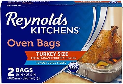 Reynolds Kitchens Turkey Oven Roasting Bags, Holds Up to 24 lbs, 2ct