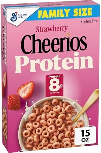 Cheerios Protein Cereal, Strawberry, 8g Protein, Family Size, 15 oz