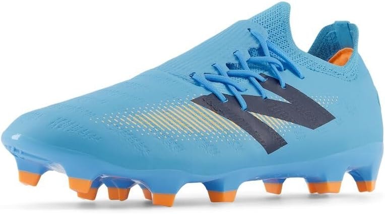 New Balance Unisex Furon Destroy FG V7+ Soccer Shoe, Team Sky Blue/Mango, 4 US Men