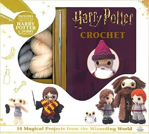 Harry Potter Crochet - Harry Potter and Dobby Amigurumi - Yarn, Safety Eyes, Crochet Hook and Instructional Booklet - Craft Gift for Harry Potter Fans (Crochet Kits)