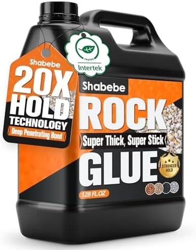 Shabebe Rock Glue for Landscaping 1 Gallon, Ultra-Stick Mulch Bond Gravel Binder & Stone Adhesive, 100% Water-Permeable Pea Gravel Stabilizer, Long-Lasting Rock Glue for Paths, Patios & Borders
