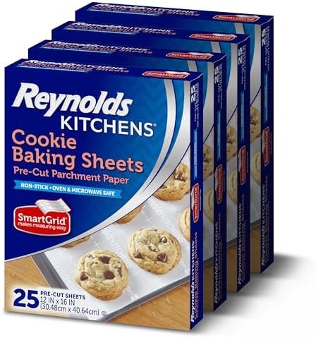 Reynolds Kitchens Parchment Baking Sheets, 25 Sheets (Pack of 4), 100 Total