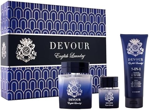 Devour Eau de Parfum 3 Piece Gift Set for Him, 3.4 fl. oz., by English Laundry