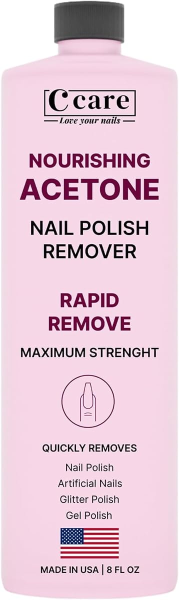 Nourishing Acetone Nail Polish Remover | Professional Quality | Rapidly Removes Natural, Natural, Gel, Acrylic, and Glitter Nails | 16 Fl oz