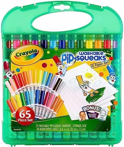 Crayola Pip-Squeaks Washable Marker Set (65ct), Coloring Set, Drawing Art Supplies for Kids, Spring Craft Kit, Travel Activity, Gifts for Kids