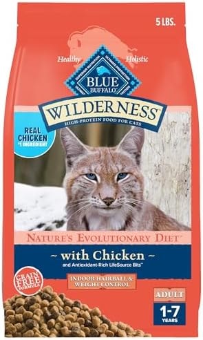 Blue Buffalo Wilderness Indoor Hairball & Weight Control Dry Cat Food, 5 lb