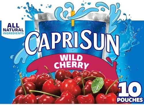 Capri Sun Wild Cherry Flavored with other natural flavor Juice Drink Blend, 10 ct Box, 6 fl oz Pouches