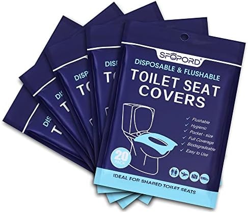 SFOPORD XL 100PCS Toilet Seat Covers Disposable - Flushable Paper Toilet Seat Cover is Travel Accessories, Travel Essentials for Public Restrooms, Airplane, Campin