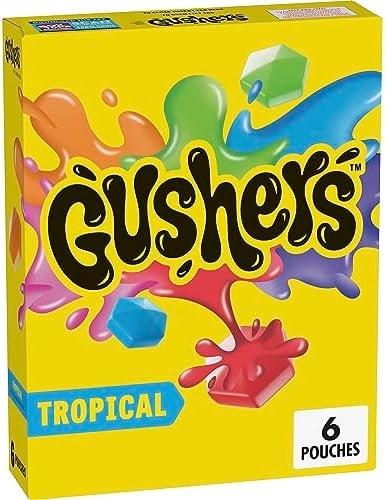 Gushers Fruit Flavored Snacks, Tropical Fruit Flavor, 6 Pouches, 4.8 oz