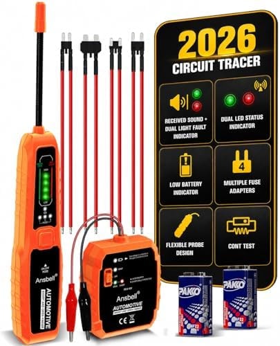 Ansbell Automotive Circuit Tracer & Short Open Finder, DC 6-42V Professional Electrical Wire Tracer with Tone Generator, Diagnostic Tool for Cars, Trucks, DIY Repair