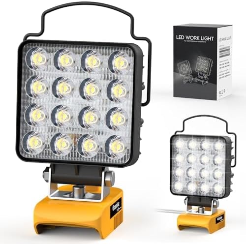 Ecarke LED Work Light Compatible with DeWALT 20V Batteries, 112W 11200LM Cordless Flood Light with Low Voltage Protection, 20V Tools Flood Light for Job Site, Construction Camping(Tool Only)