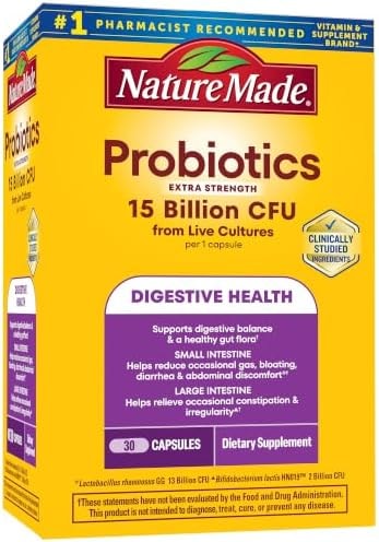 Nature Made Probiotics for Digestive Health, 30 Probiotic Capsules
