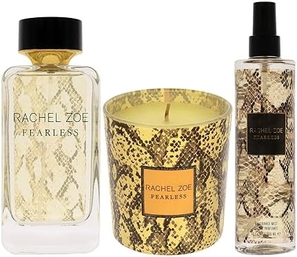 Rachel Zoe Fearless Gift Set - Gift Set For Women - Eau De Parfum Perfume, Soy Wax Jar Candle, And Body Spray For Women - Fragrance Gift Set - 3 pc
