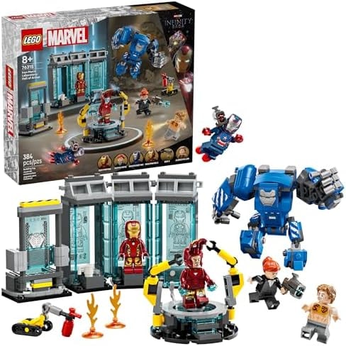 LEGO Marvel Iron Man’s Laboratory: Hall of Armor Building Toy - Marvel Superhero Toy for Kids, Boys and Girls, Ages 8+ - with Minifigures and a Mech - Gift Idea for Birthdays - 76315