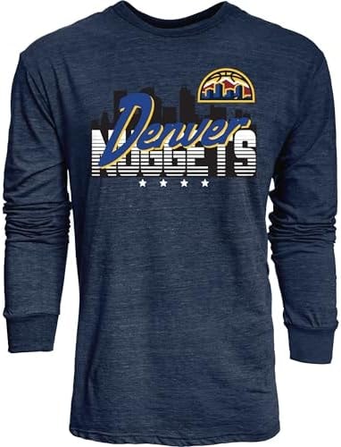 Denver Nuggets NBA Officially Licensed Tri-Blend Long Sleeve T-Shirt Flyline, Small Team Color