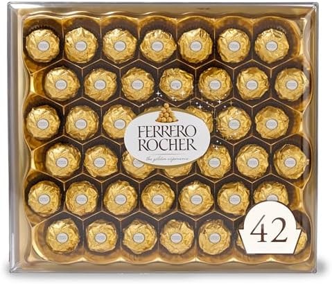 Ferrero Rocher Chocolate Candy, Hazelnut Milk Chocolates, 42 Ct, 18.5 oz