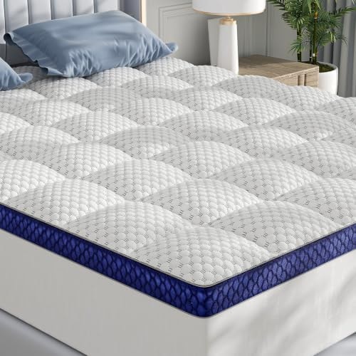 BEDELITE Full Mattress Topper, Thick Pillow Top Mattress Pad Bed Cover