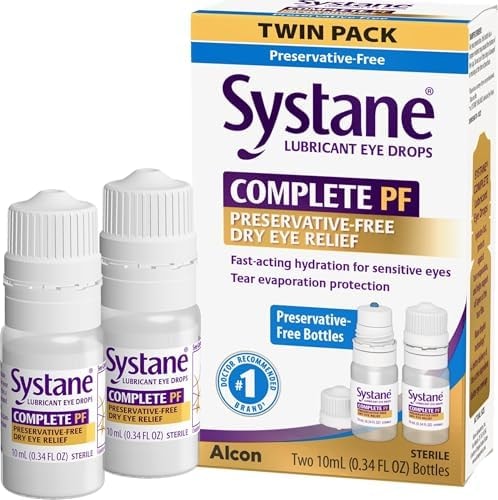 Systane COMPLETE Preservative Free Dry Eye Drops, 0.33 Fl Oz, 2 Pack
