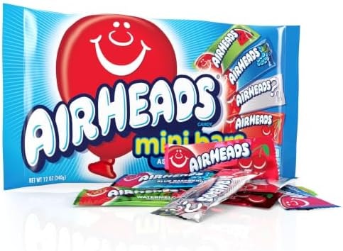 Airheads Mini Candy Bars, Taffy Variety Pack, 12 oz Bag