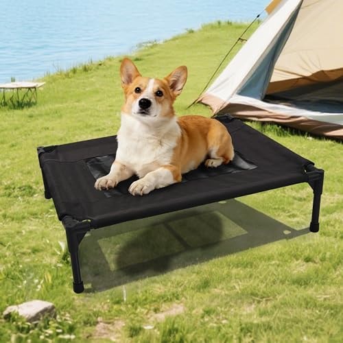 Elevated Dog Bed,32x24x8 Inches Black Dog Bed,Size S.