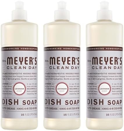 MRS. MEYER'S CLEAN DAY Liquid Dish Soap, Lavender, 16 fl. oz - Pack of 3