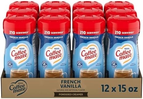 Nestle Coffee mate Coffee Creamer, French Vanilla, Non Dairy Powder Creamer, 15 oz Canister (Pack of 12)