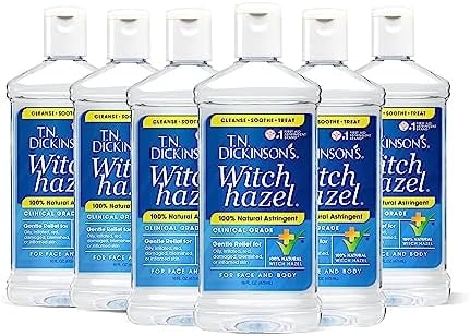T.N. Dickinson's Witch Hazel Astringent for Face and Body, 100% Natural, 6 Count