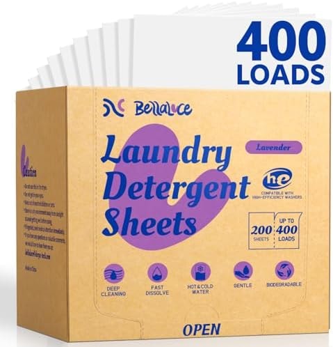 BellaLuce Laundry Detergent Sheets - Lavender Scent, 400 Loads